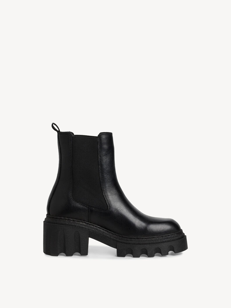 Leren Chelseaboot - zwart, BLACK, hi-res