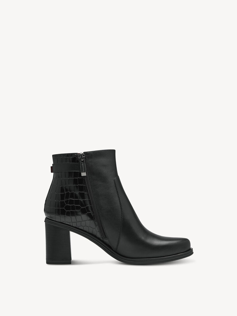 Leather Bootie - black, BLACK, hi-res