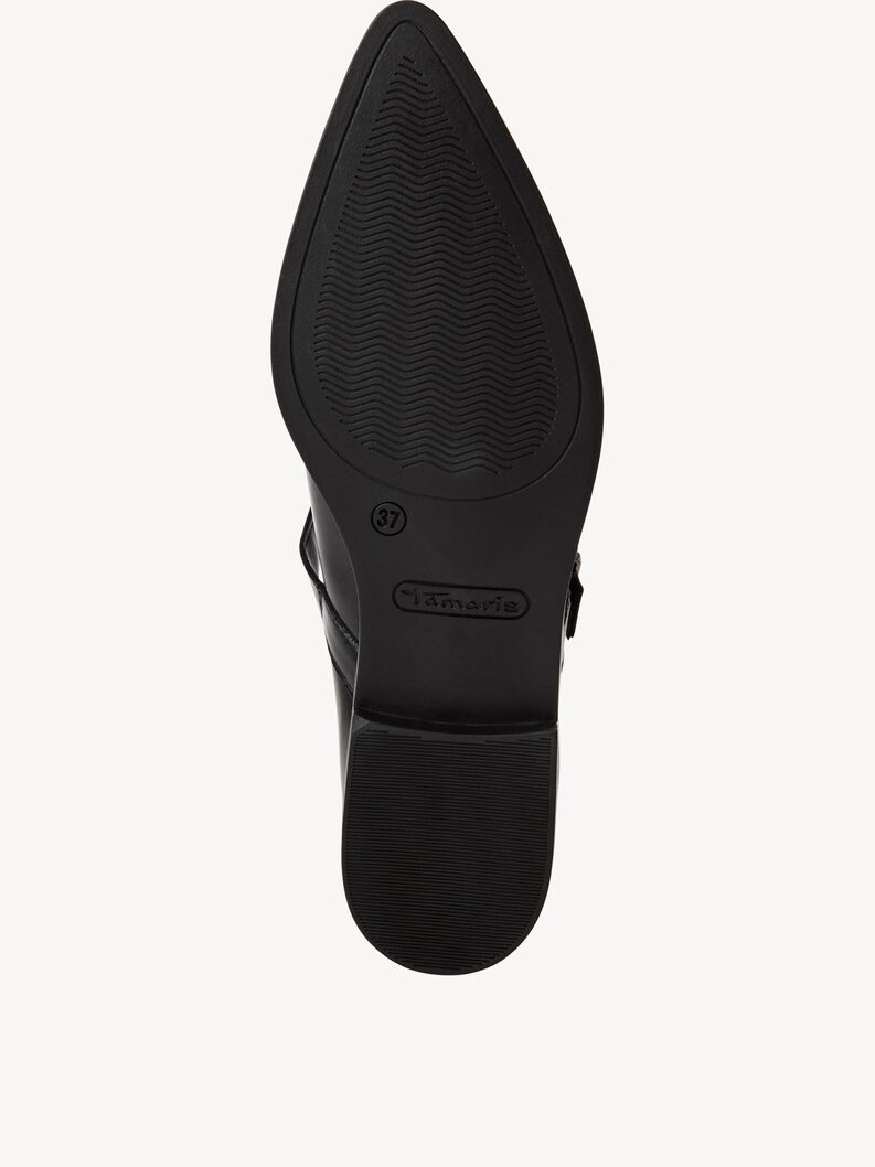 Lederballerina - schwarz, BLACK LEATHER, hi-res