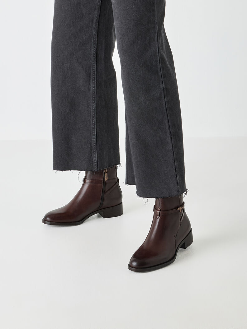 Bottine en cuir - marron, MAHOGANY, hi-res