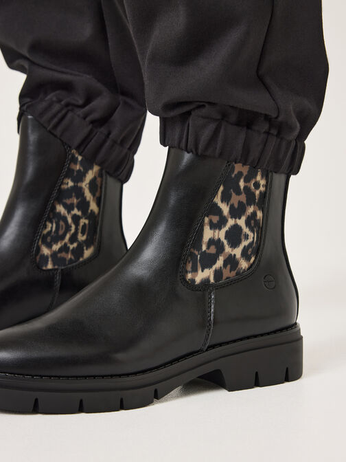 Chelsea Boot, BLACK/LEOPARD struc. Patent, hi-res