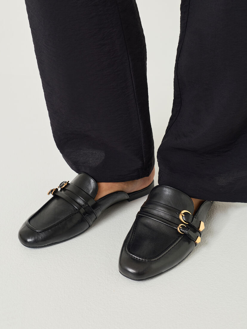 Slipper, BLACK LEATHER, hi-res