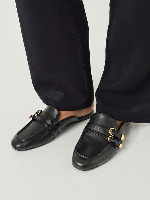 Mule, BLACK LEATHER, hi-res