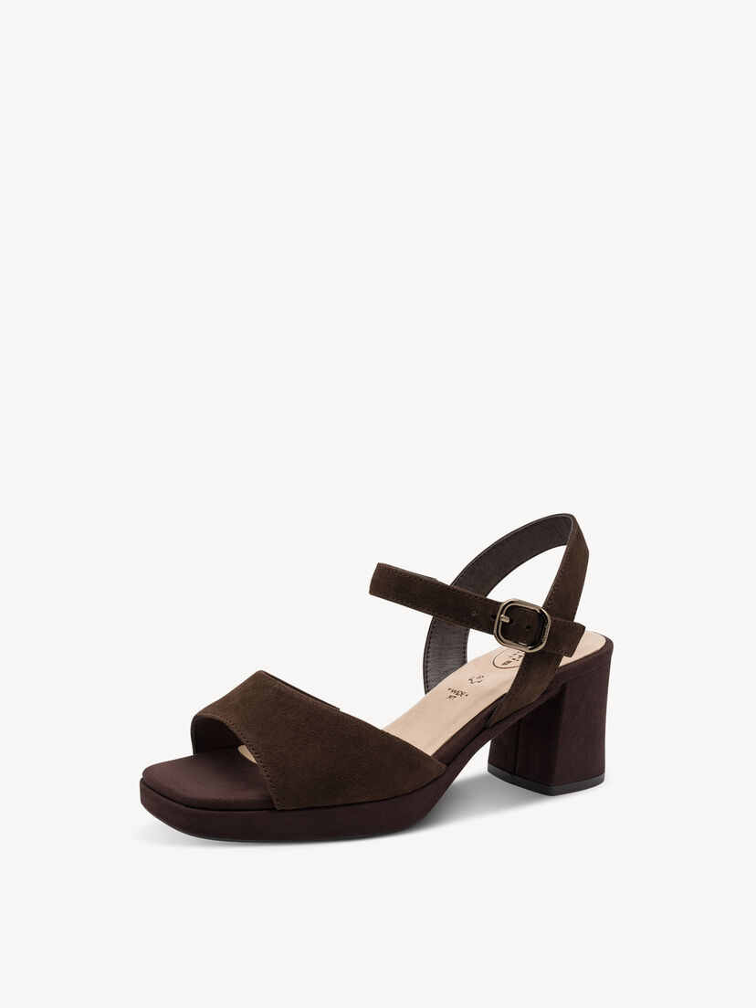 Leren Sandaaltje - bruin, MOCCA SUEDE, hi-res