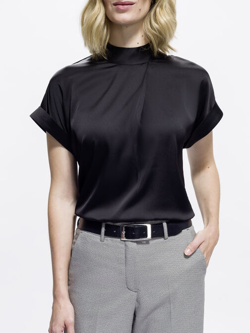 Leather belt, black, hi-res