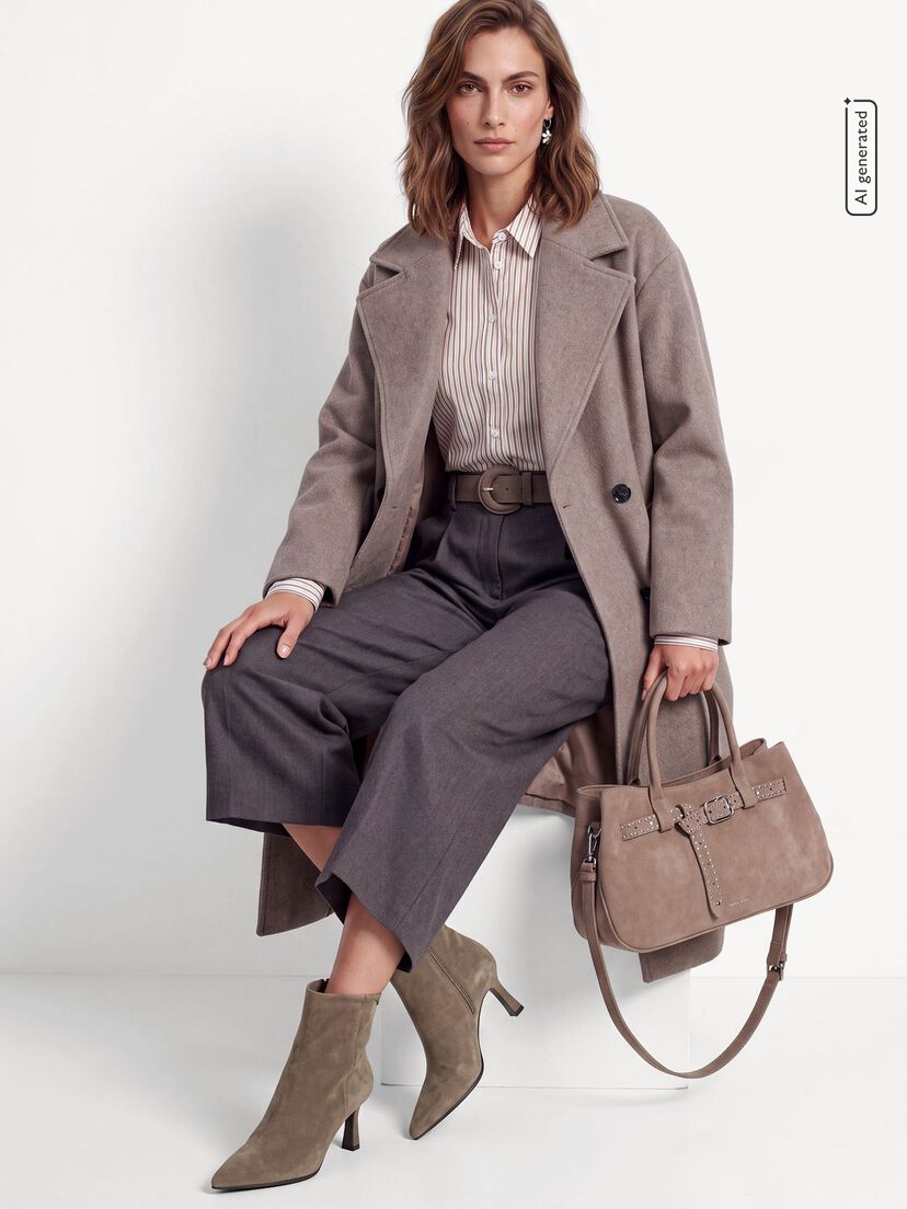 Leren Enkellaarsje - beige, TAUPE, hi-res