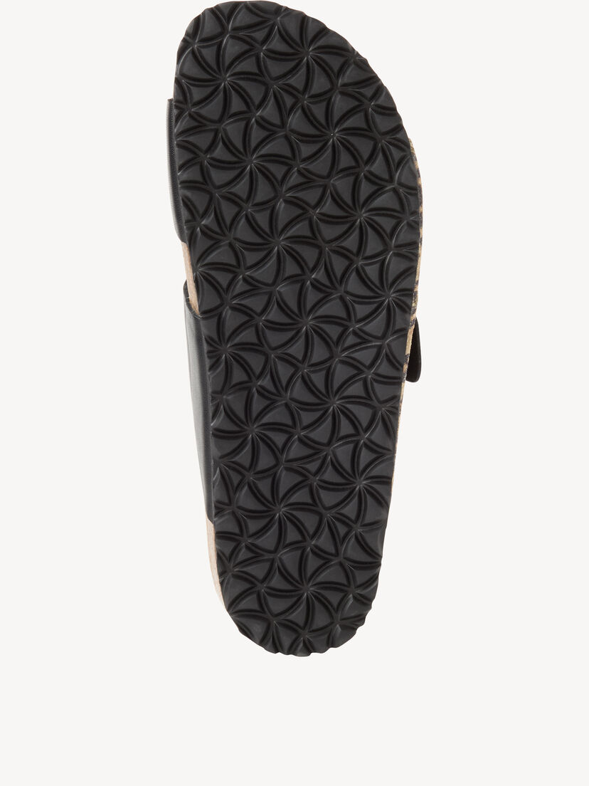 Leren Slipper - zwart, BLACK/LEOPARD, hi-res