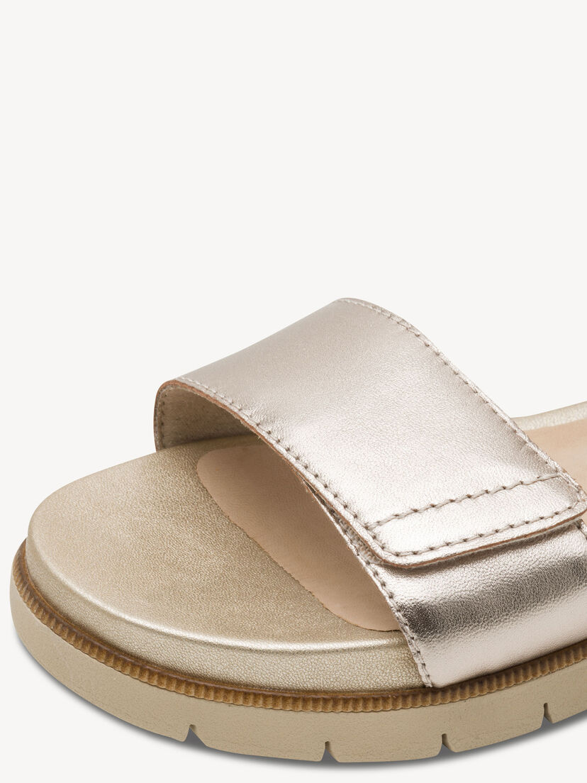 Leren Sandaaltje - metallic, LT GOLD, hi-res