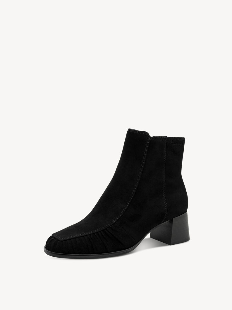 Lederstiefelette - schwarz, BLACK, hi-res