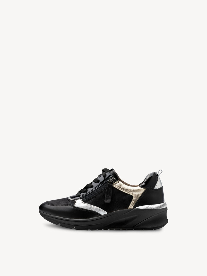 Ledersneaker - schwarz, BLACK COMB, hi-res
