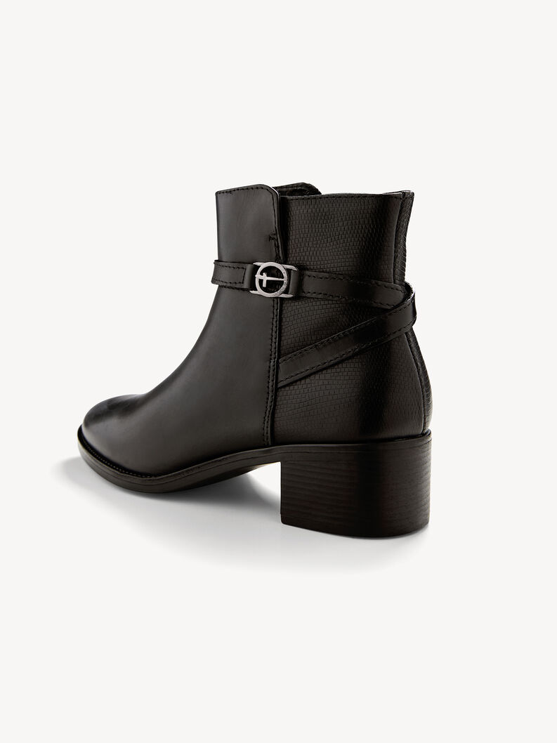Lederstiefelette - schwarz, BLACK/STRUCT., hi-res