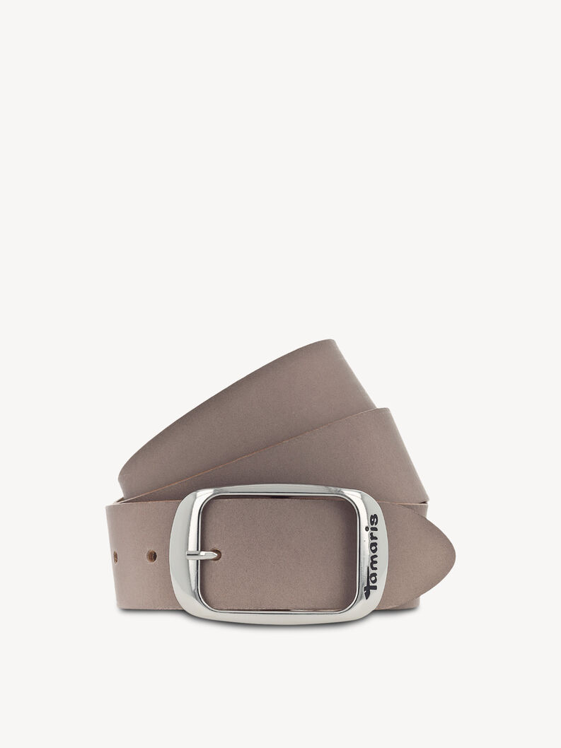 Leather Belt - grey, grau taupe, hi-res