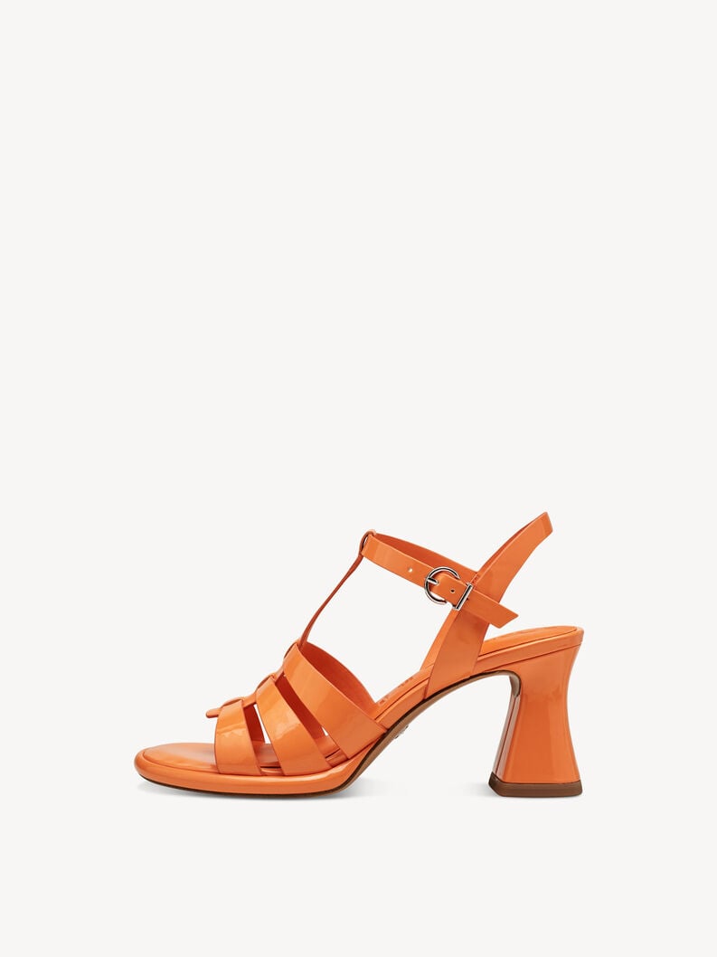 Sandale à talon - orange, ORANGE PATENT, hi-res