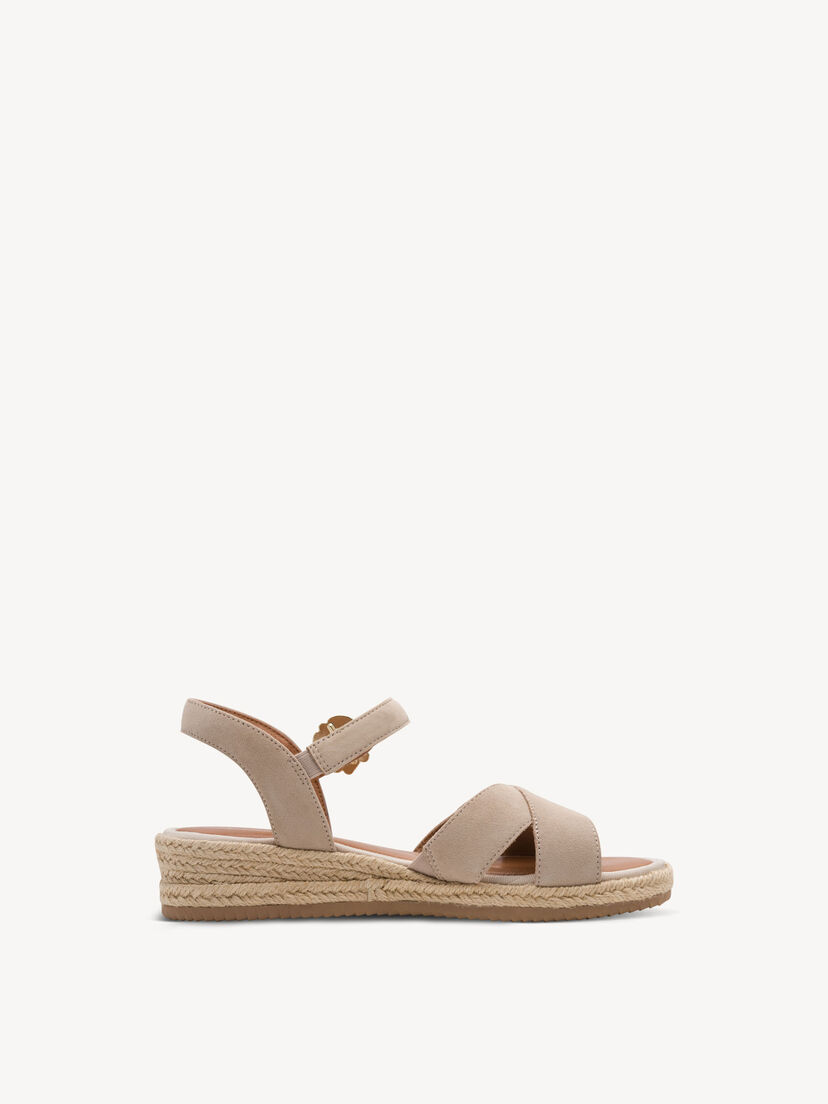Leren Sandaaltje - bruin, BEIGE SUEDE, hi-res