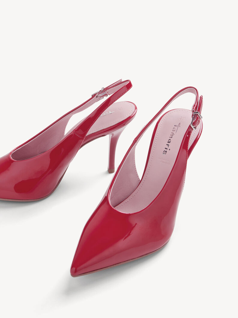 sling pumps, RED, hi-res