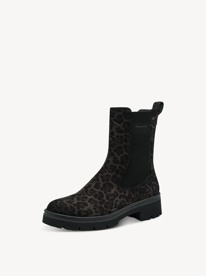 Leder Chelsea Boot - grau, GREY LEOPARD, hi-res