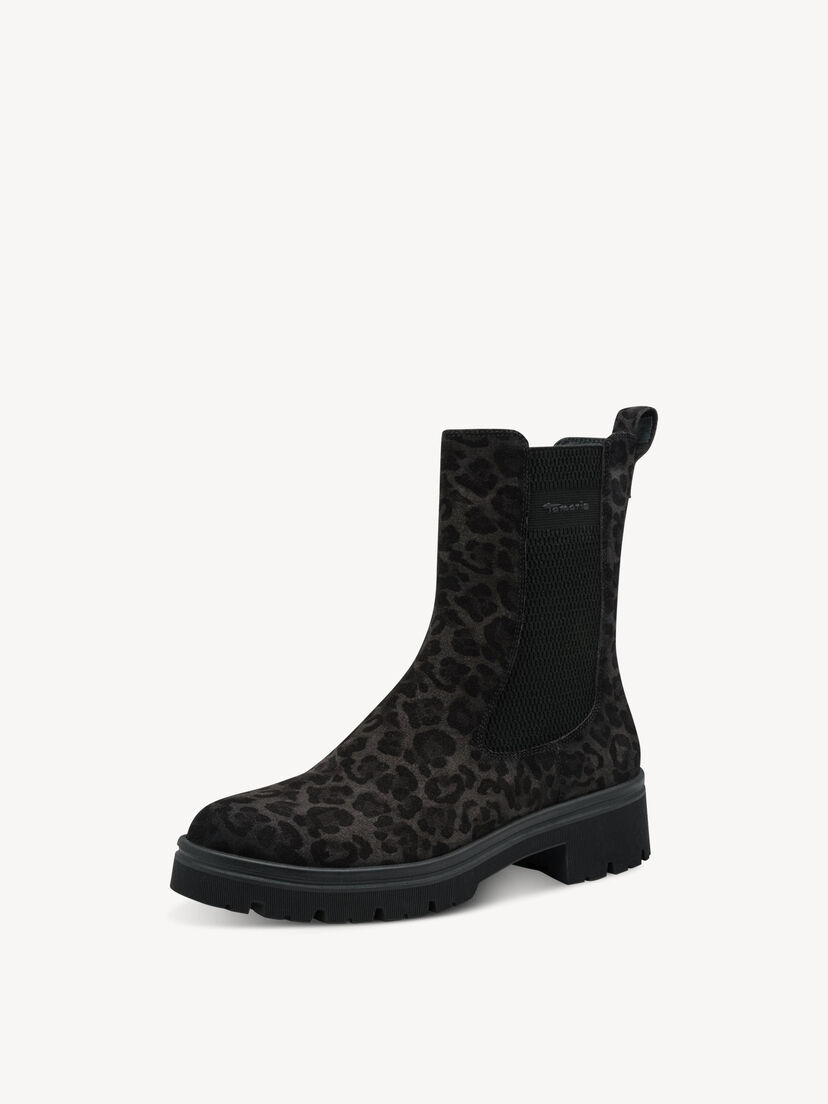 Leren Chelseaboot - grijs, GREY LEOPARD, hi-res