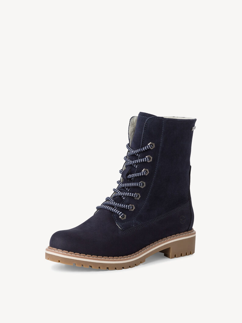 Lederstiefelette - blau Warmfutter, NAVY, hi-res