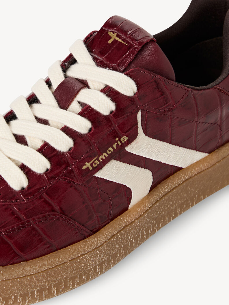 Leather Sneaker - red, BORDEAUX CROCO, hi-res