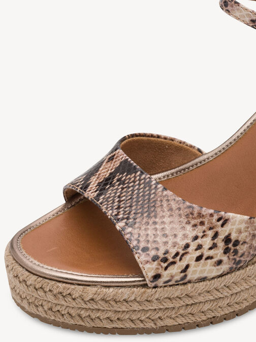 Heeled sandal, BROWN SNAKE, hi-res