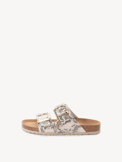 Pantolette, BEIGE/SNAKE, hi-res