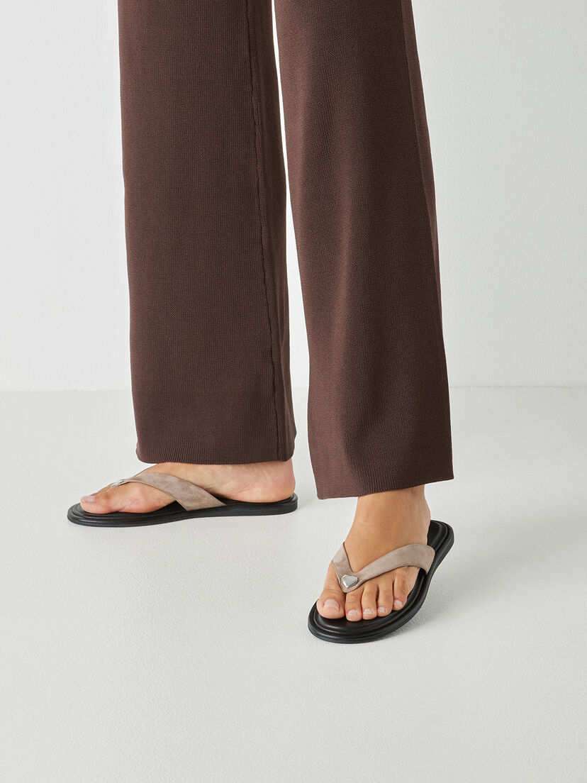 Leren Flip Flops - beige, TAUPE, hi-res