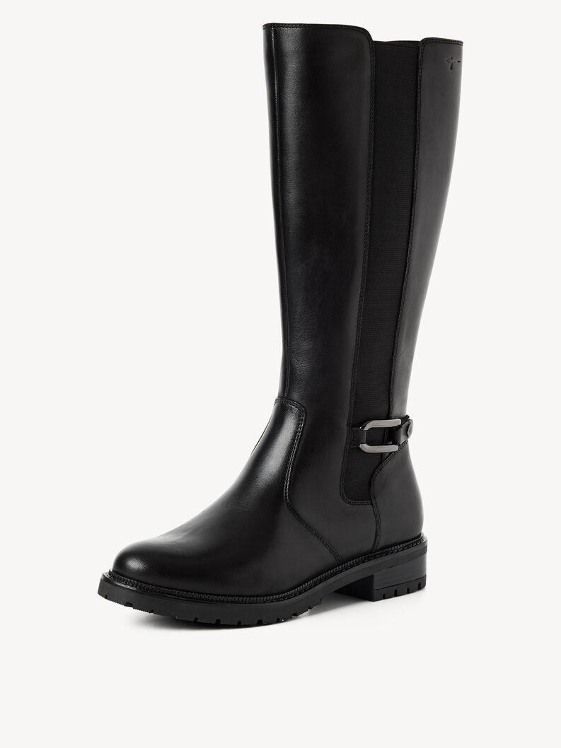 Bottes en cuir - noir, BLACK, hi-res