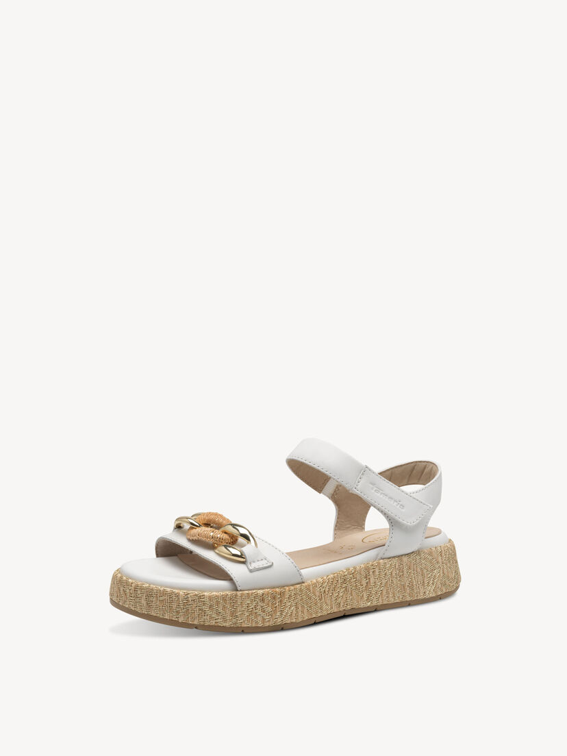 Leren Sandaaltje - wit, WHITE, hi-res