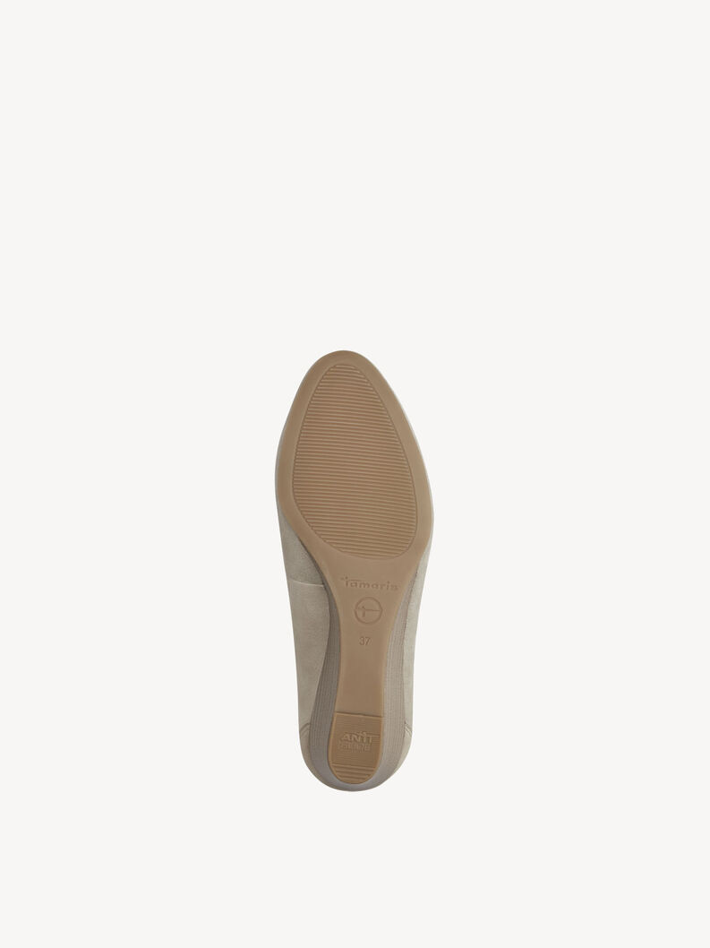 Leather Wedge pumps - beige, CHAMPAGNE, hi-res