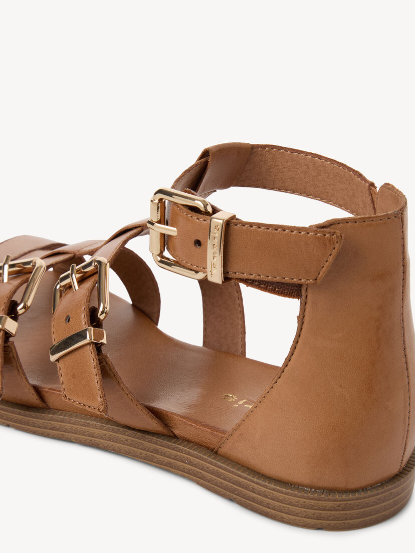 Leren Sandaal - bruin, cognac, hi-res