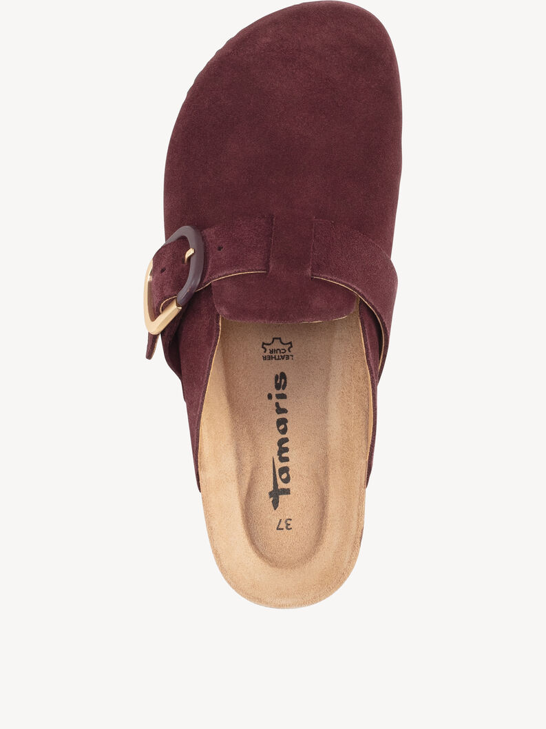 Leather Mule - red, BORDEAUX, hi-res