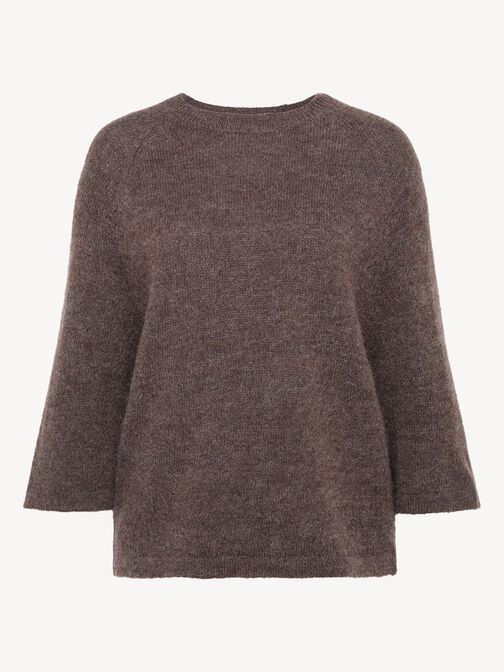 Strickpullover, Mid Brown Melange, hi-res