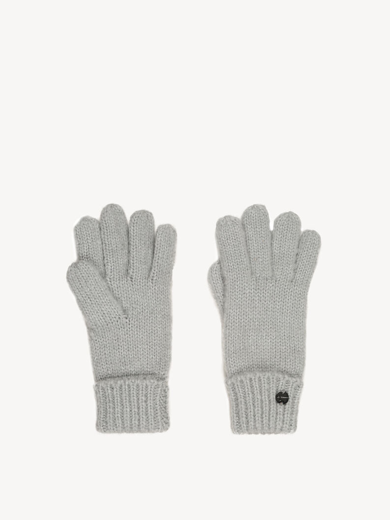 Gloves - grey, Medium Grey Melange, hi-res