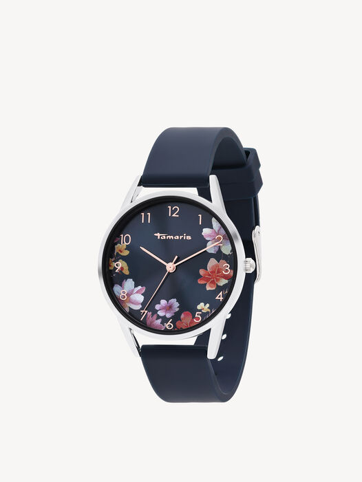 Horloge, silber-blau sunray, hi-res