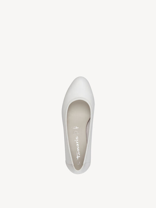 Sleehakpumps, WHITE LEATHER, hi-res