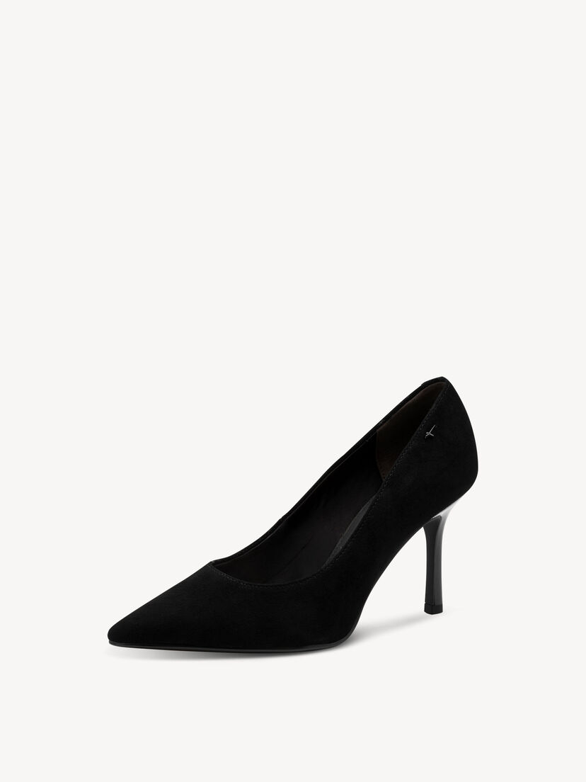 Leren Pumps - zwart, BLACK SUEDE, hi-res