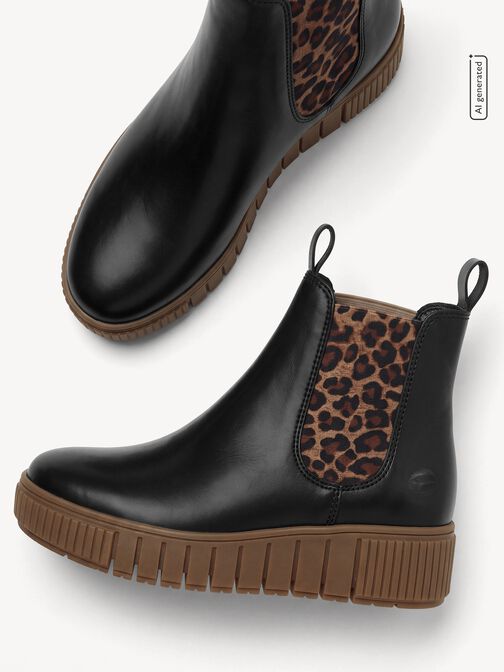 Obuv Chelsea, BLACK/LEOPARD, hi-res