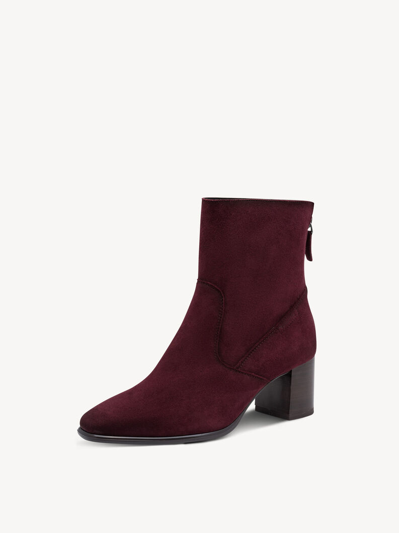 Lederstiefelette - rot, BURGUNDY, hi-res