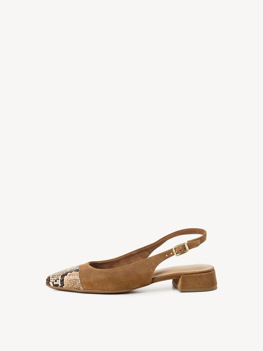 Slingpumps, COGNAC STRUCT., hi-res