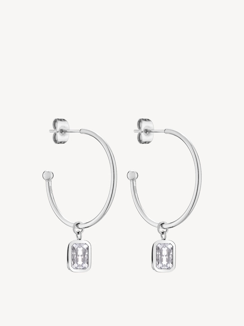 Creole earring - silver, Silver, hi-res