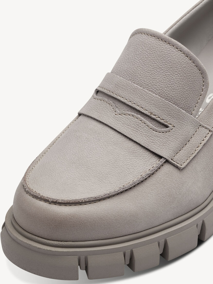 Leren Instappers - grijs, GREY, hi-res