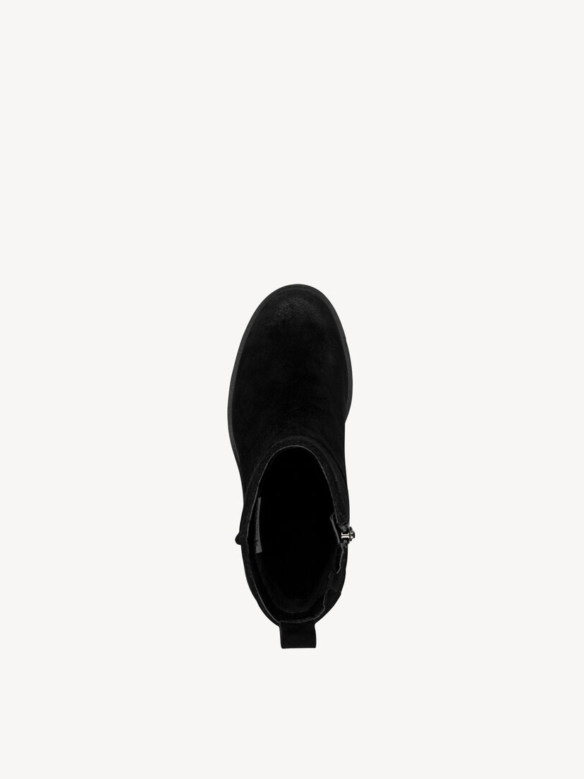 Leren Enkellaarsje - zwart, BLACK, hi-res