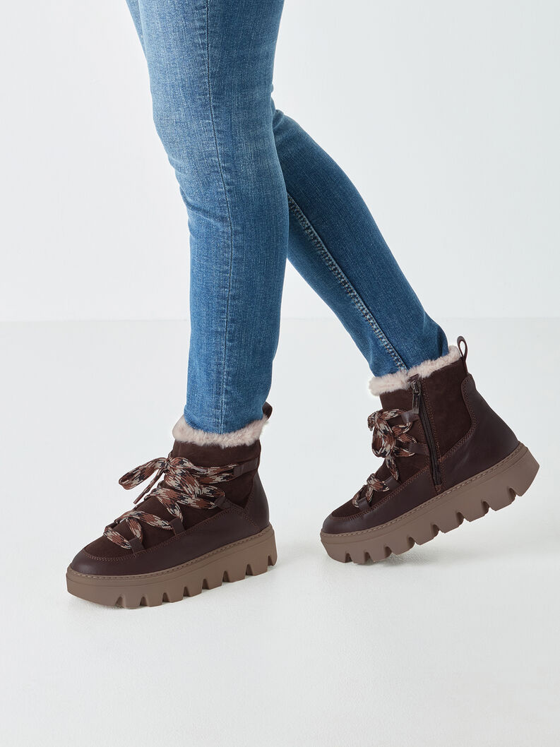 Lederstiefelette - braun Warmfutter, MOCCA, hi-res