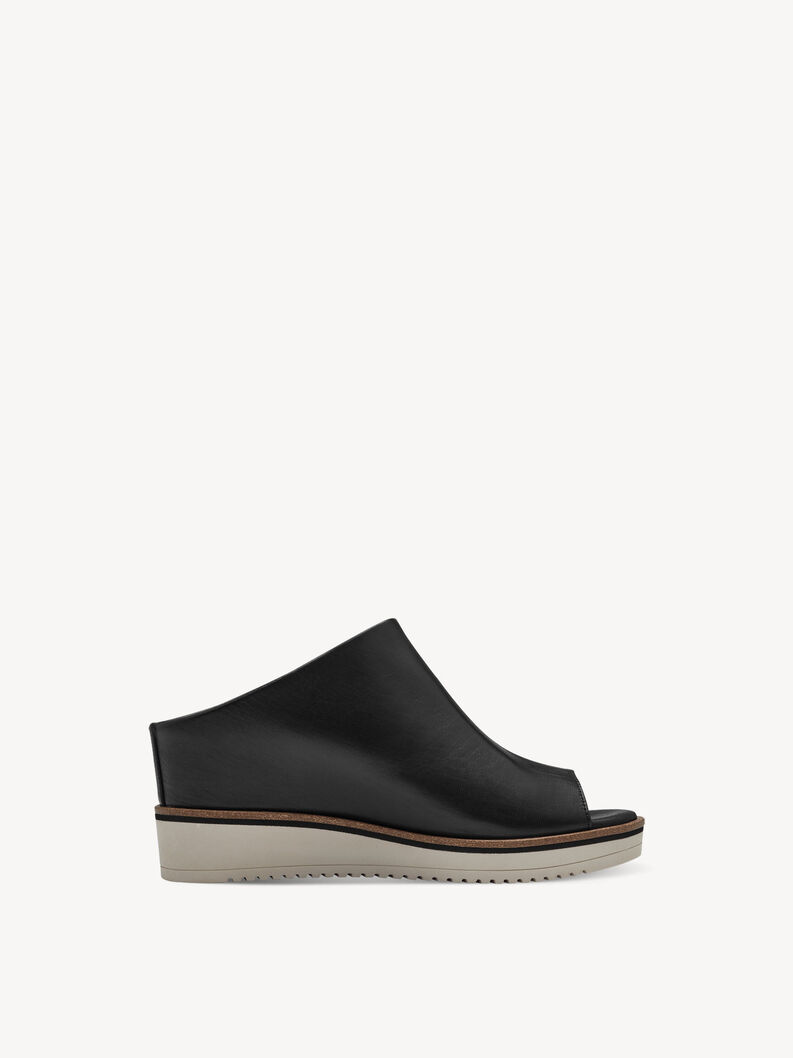 Leren Slipper - zwart, BLACK, hi-res