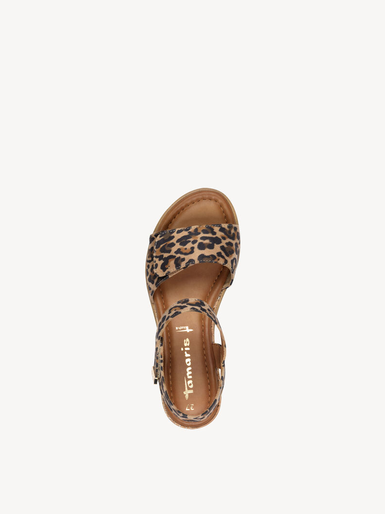 Heeled sandal - brown, LEOPARD, hi-res