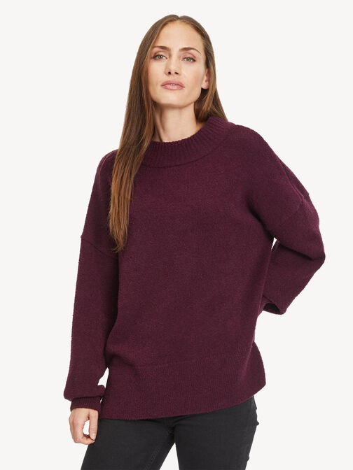 Knitted pullover, Grape Wine, hi-res