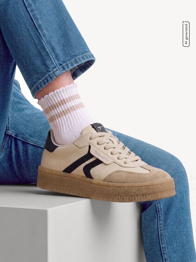 Leren Sneaker - beige, BEIGE COMB, hi-res