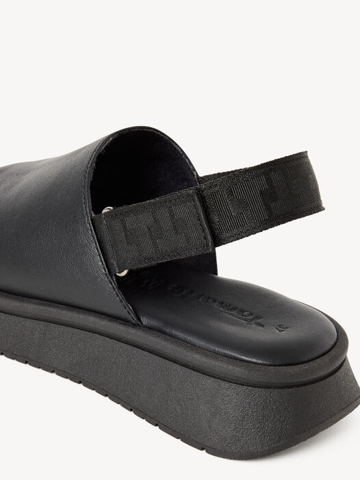 Sandaaltje, BLACK LEATHER, hi-res