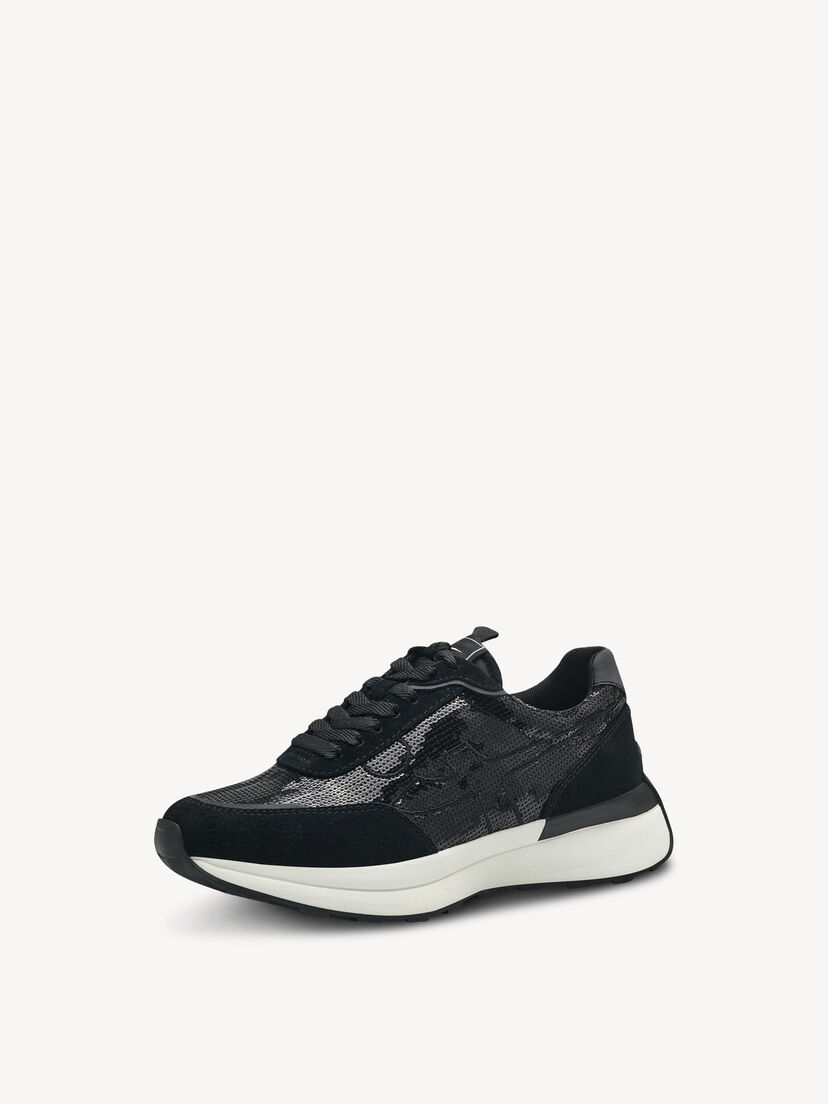 Leren Sneaker - zwart, BLACK GLAM, hi-res