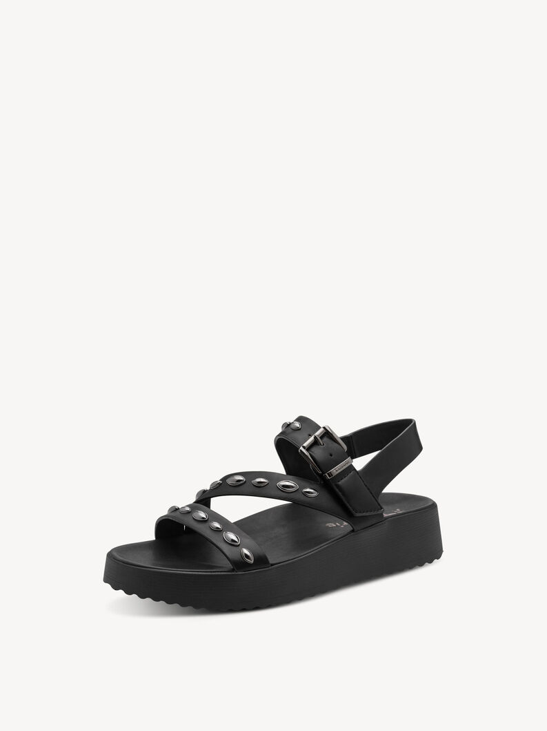 Heeled sandal - black, BLACK, hi-res